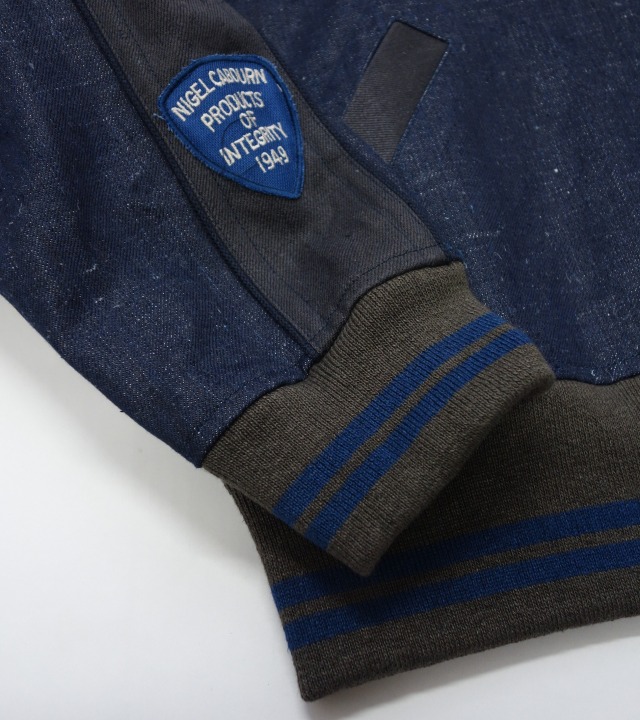 80500030005 Nigel Cabourn STADIUM JACKET - HEMP DENIM ナイジェル