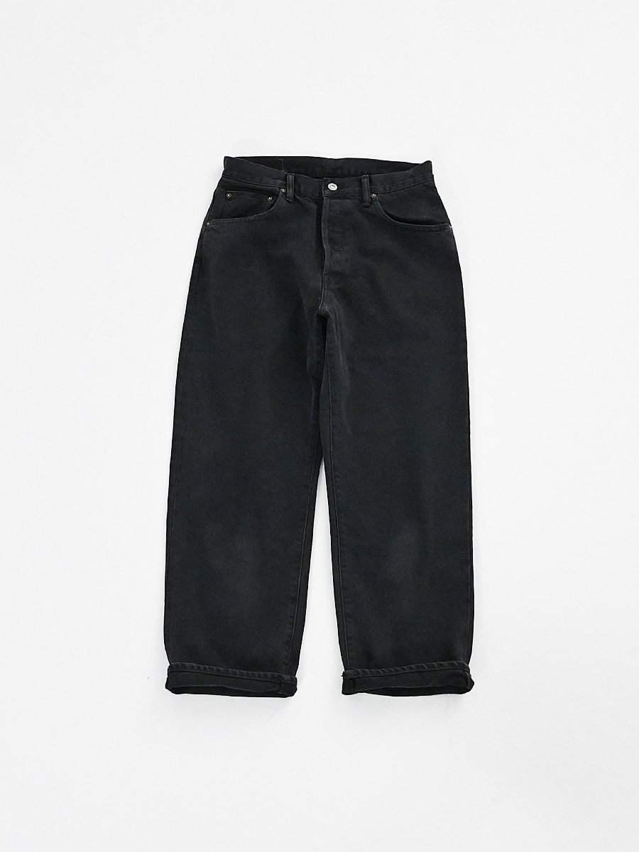 HATSKI (ハツキ)　DENIM03 Wide Tapered Denim -Fead Black-