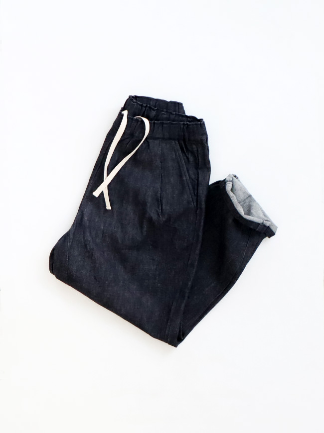 RINEN (リネン)　10オンス ノットインディゴデニム テーパードパンツ