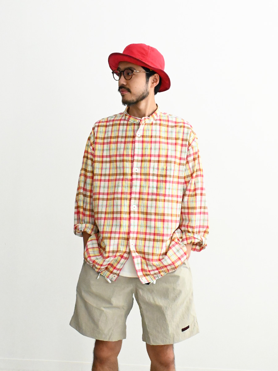 【30%OFF】ill (イル)　スタンドカラー ビック マドラスシャツ Made by LOLO LIKE