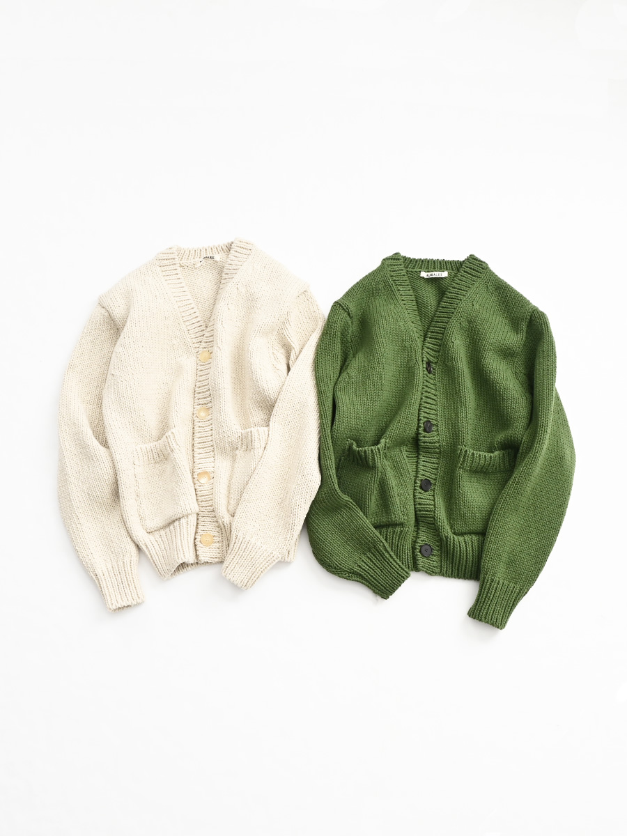 AURALEE (オーラリー)　WOOL CASHMERE FELTED KNIT CARDIGAN
