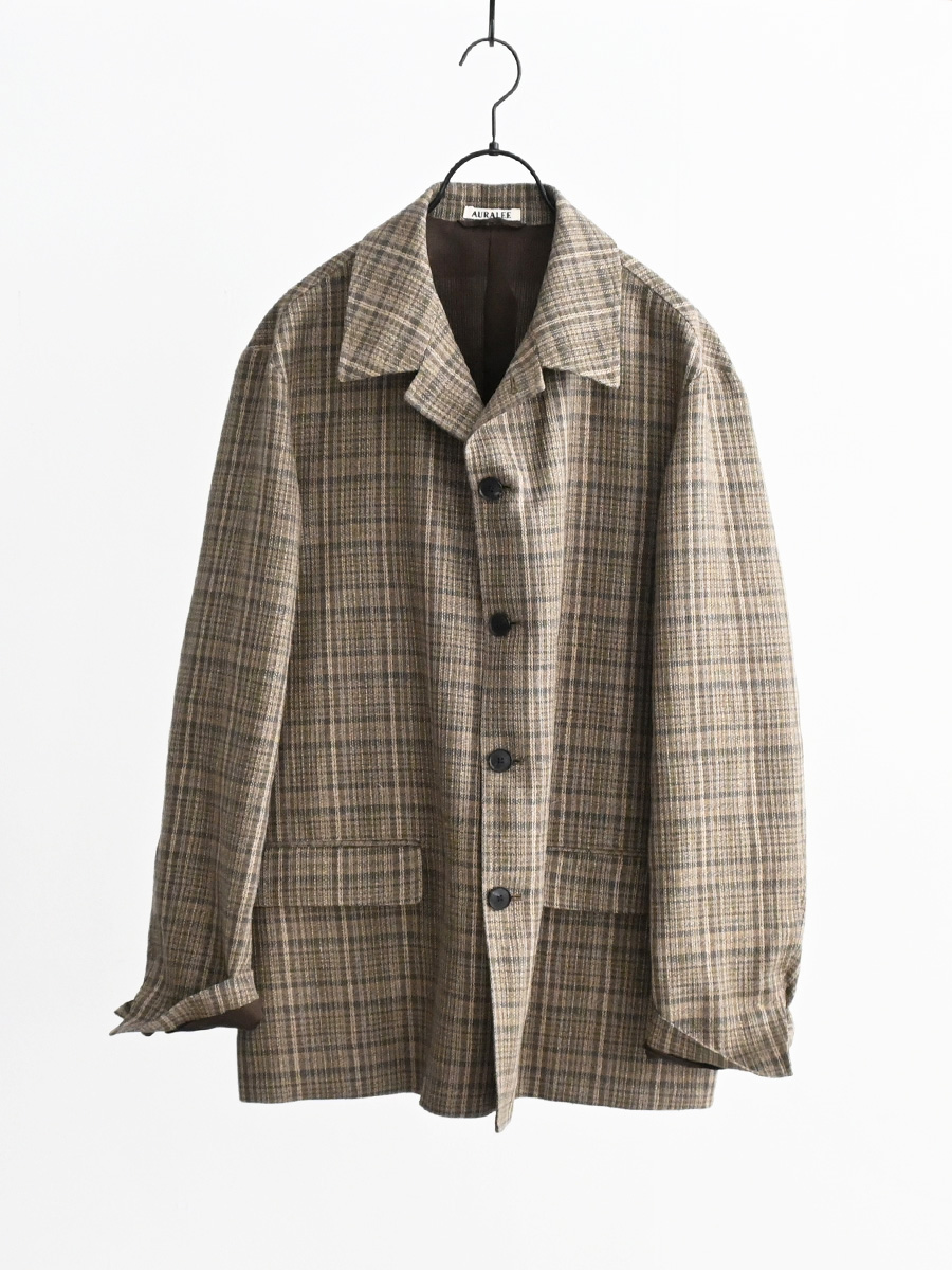 auralee リネン　ジャケット AURALEE (オーラリー) SILK LINEN NEP CHECK JACKET