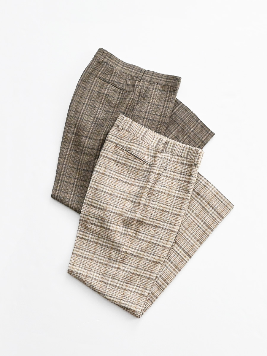 AURALEE (オーラリー) SILK LINEN NEP CHECK SLACKS