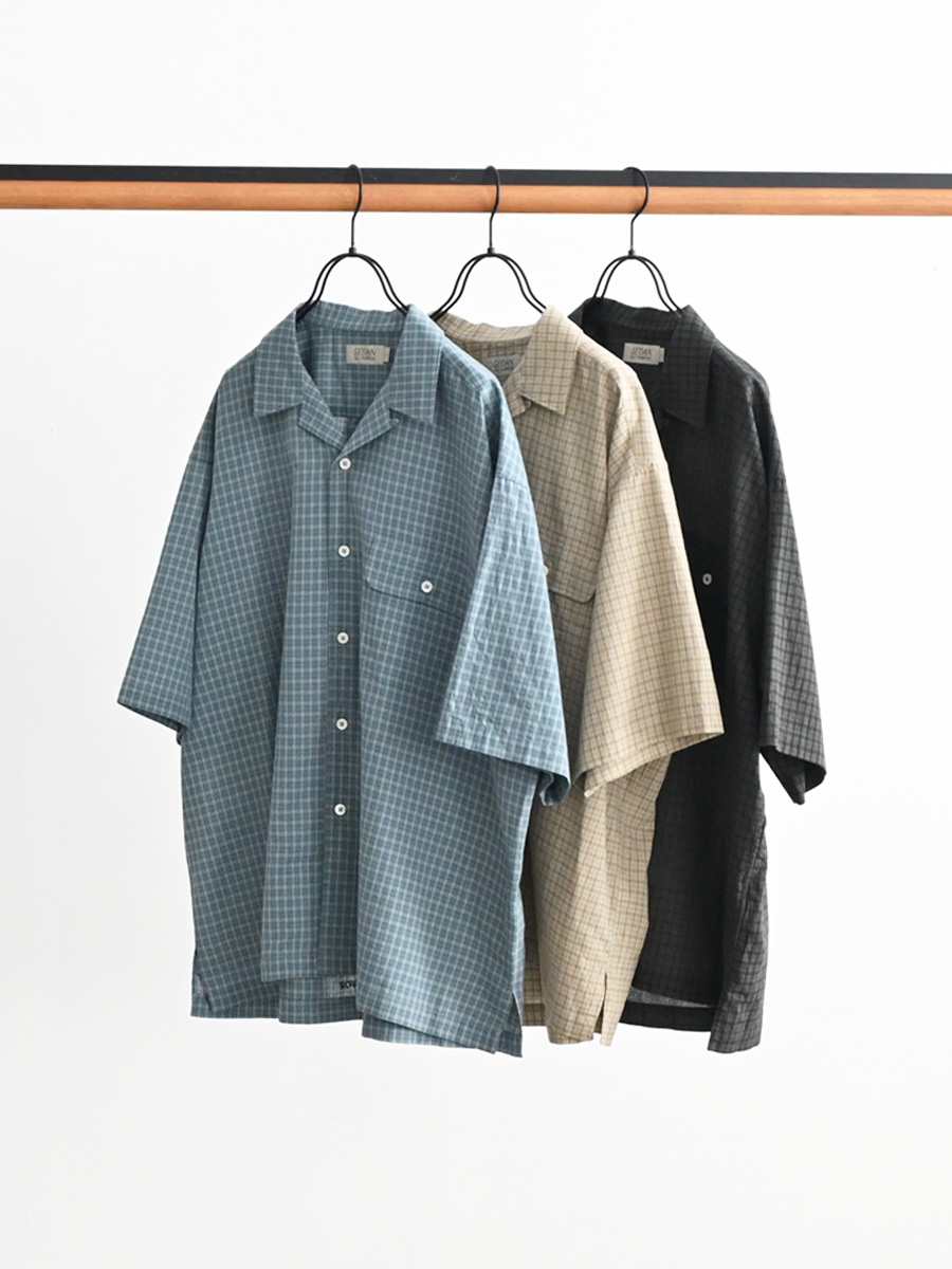 SEDAN ALL-PURPOSE (セダンオールパーパス)　Dobby Plaid Open Collar S/S Shirt