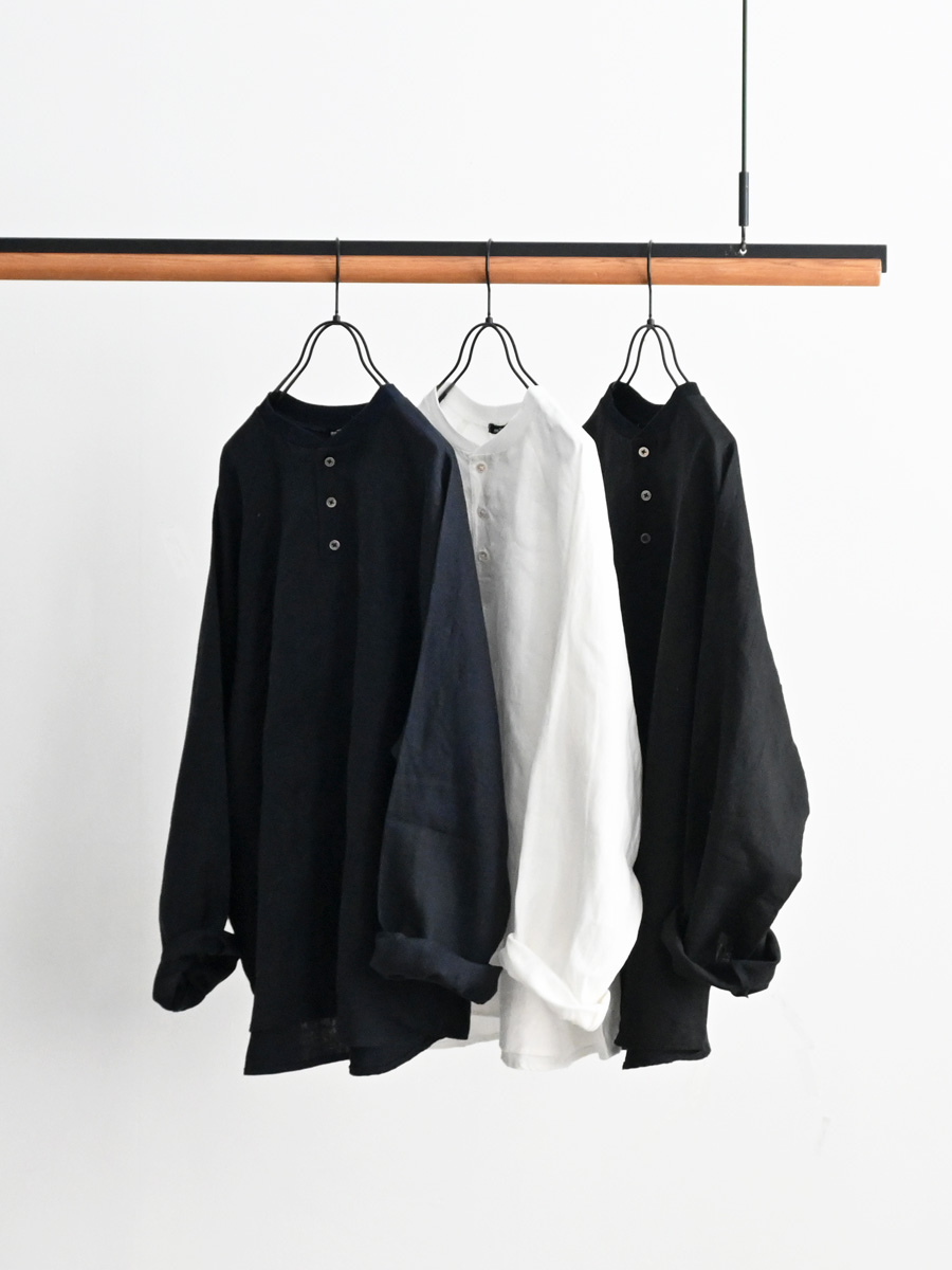 maillot mature (マイヨマチュア)　Canvas Linen Henley BB Shirt (キャンバスリネン・ヘンリーシャツ) MAS-26161