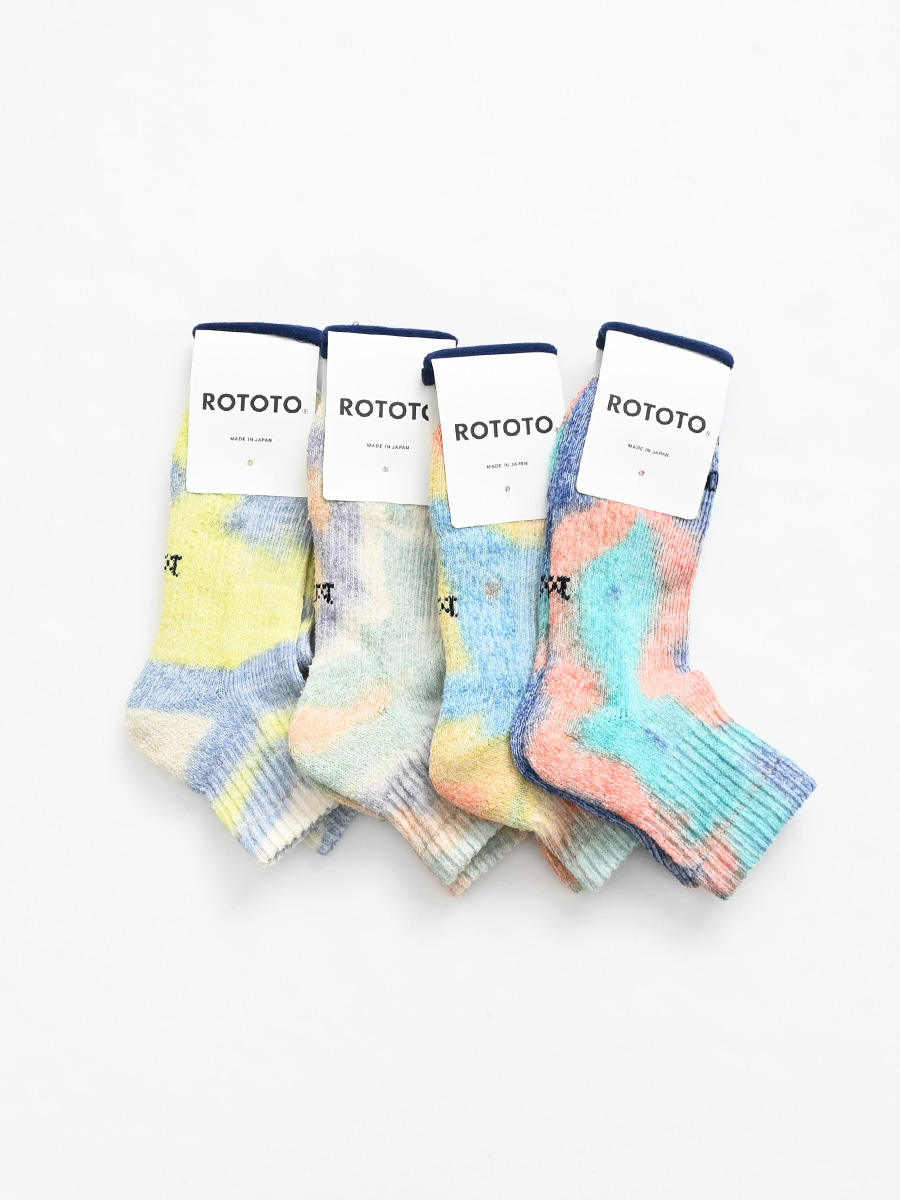 ROTOTO (ロトト)　HEMP/ORGANIC COTTON PILE ANKLE SOCKS”TIE DYE”