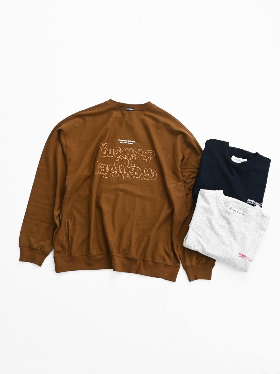 Americana (アメリカーナ)　リバースウィーブ長袖 プリントTee