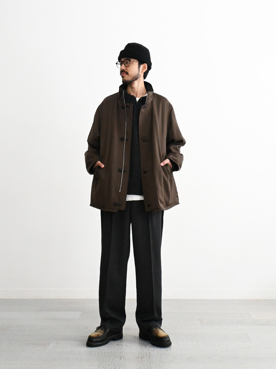AURALEE (オーラリー) REVERSIBLE WOOL TWISTED TWILL / SHEEP LEATHER