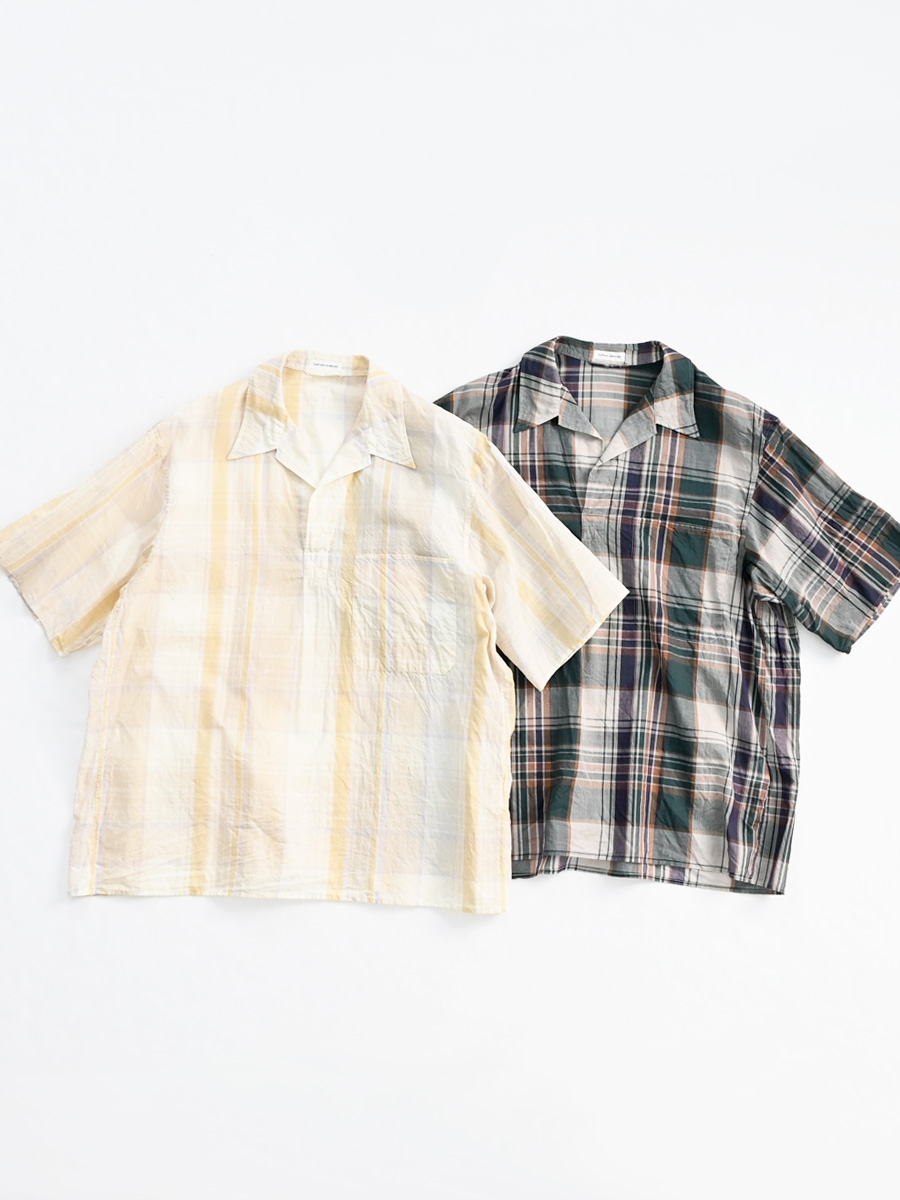 KAPTAIN SUNSHINE (キャプテンサンシャイン)　Gauze Plaid Pullover SS Shirt