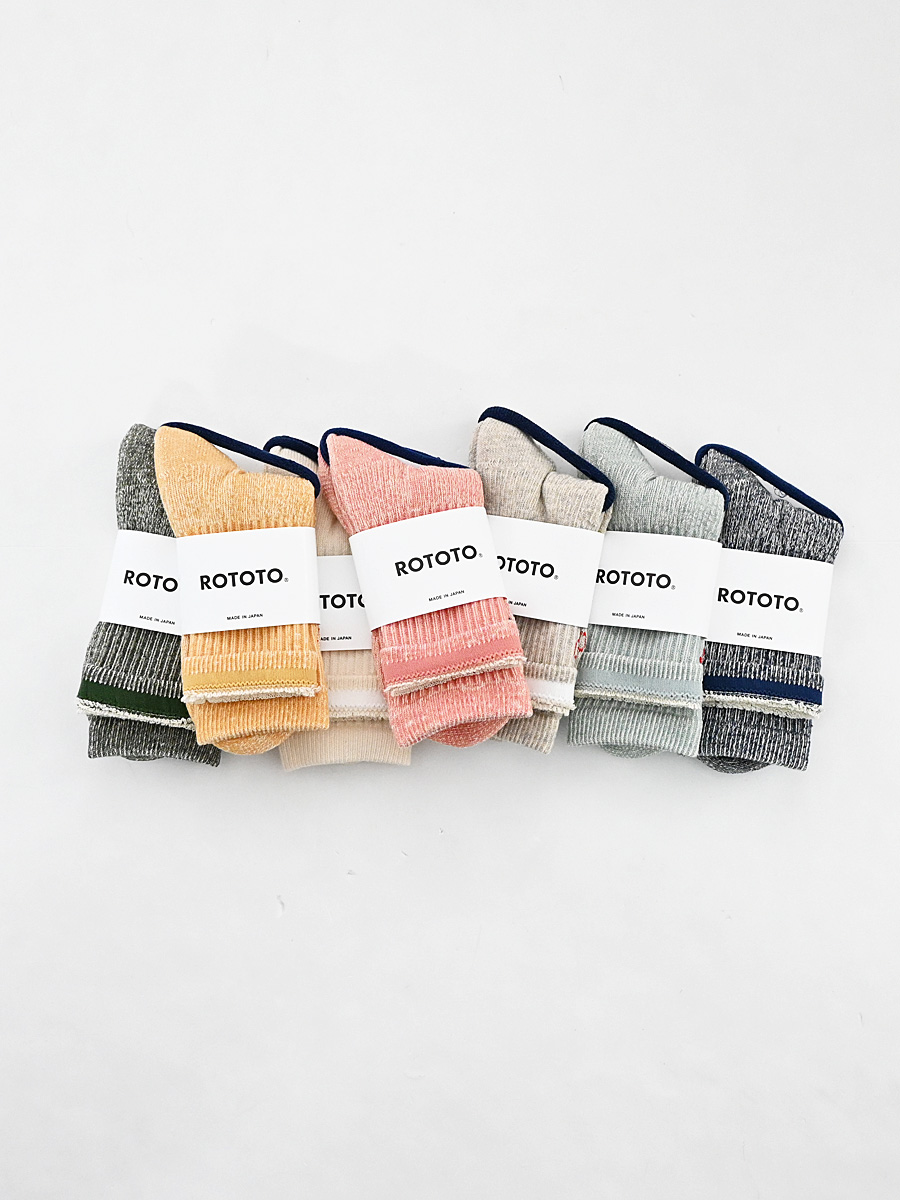 ROTOTO (ロトト)　DOUBLE FACE MINI CREW SOCKS ”ORGANIC COTTON”