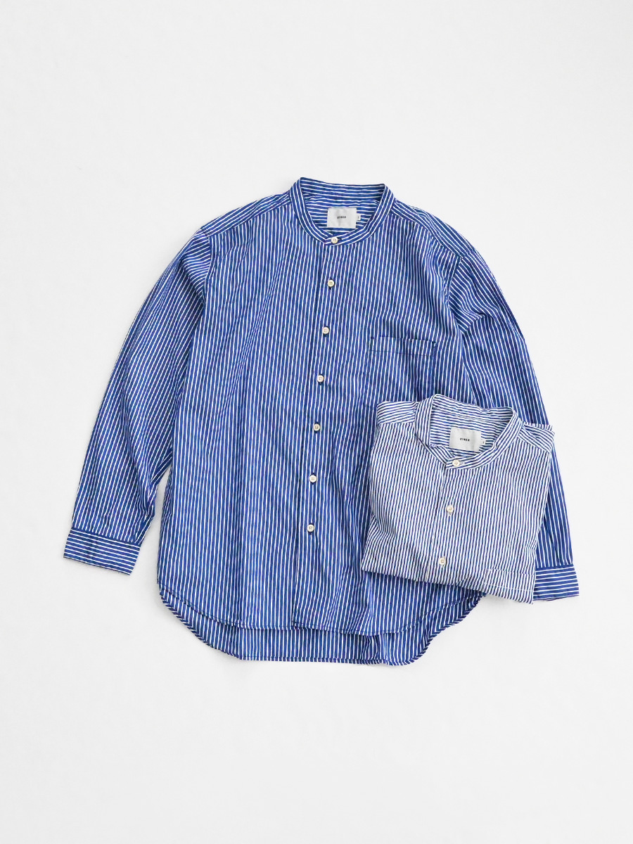 RINEN (リネン) 80/2ブロードストライプ レギュラーカラー