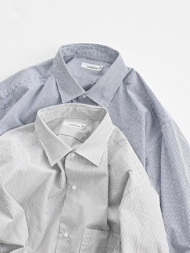 nanamica Regular Collar Stripe Wind Shirt