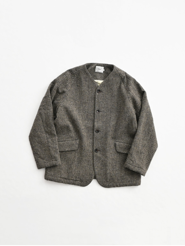 RINEN (リネン)　1/6ツィードヘリンボーン ラグランノーカラージャケット