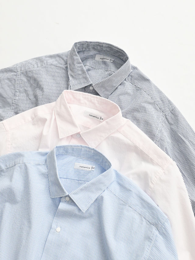 nanamica Regular Collar Stripe Wind Shirt