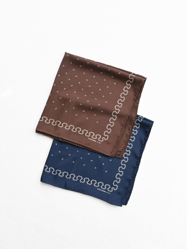 【40%OFF】KAPTAIN SUNSHINE (キャプテンサンシャイン)　All Silk Printed Bandana Square Dot