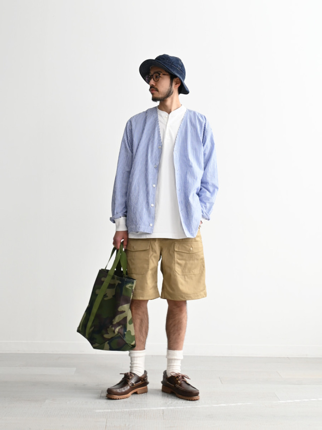 RINEN× ill 強撚平織 カーディガン シャツ NAVY strato RINEN × ill 強撚平織 カーディガンシャツ RINENが春夏シーズン
