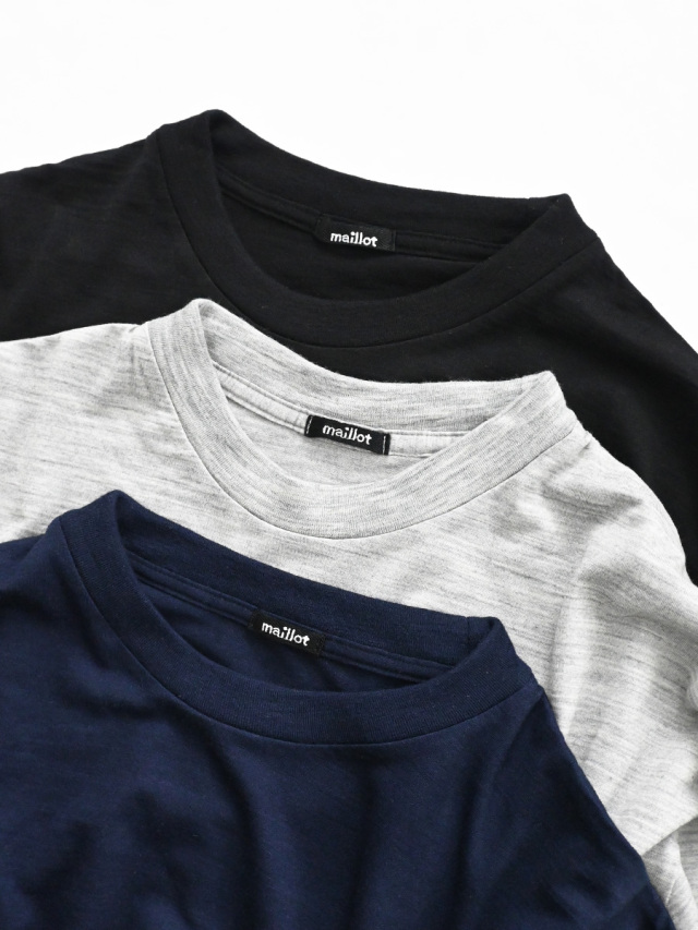 【20%OFF】maillot mature (マイヨマチュア)　Super Wool Long-Tee (スーパーウール・ロンTee) MAC-24266