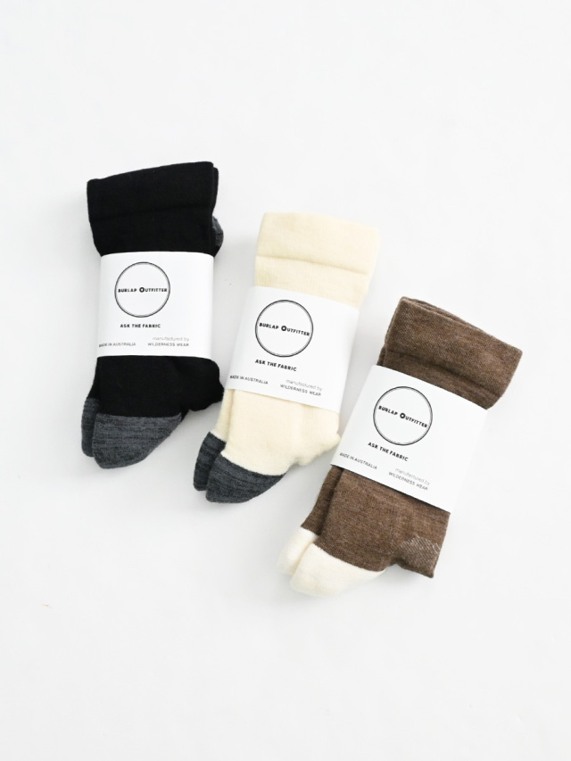 BURLAP OUTFITTER (バーラップアウトフィッター) COLOR BLOCK MERINO SOCKS made by WILDERNESS WEAR