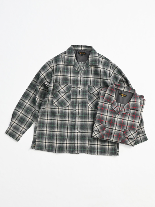 A VONTADE (アボンタージ)　Wool Plaid Open Shirts VTD-0396-SH