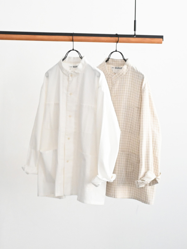 YAECA (ヤエカ)　Button Shirt - Band Collar (11052102)