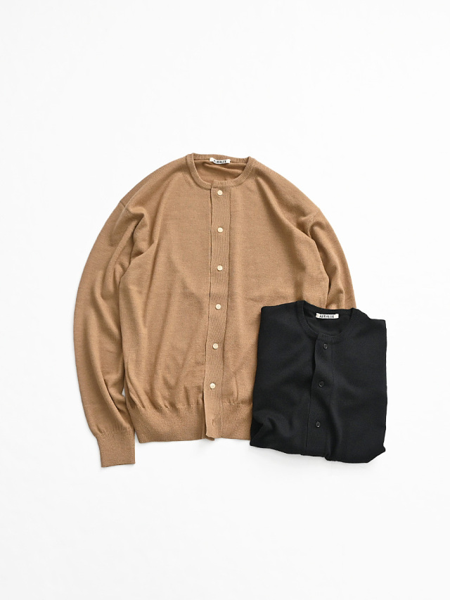 AURALEE (オーラリー)　CASHMERE HARD TWIST KNIT CARDIGAN