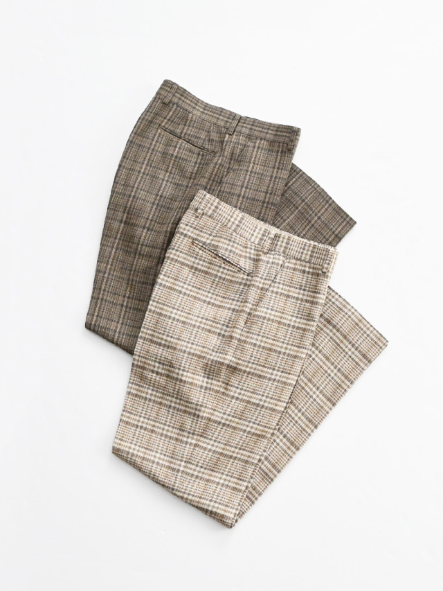 AURALEE (オーラリー)　SILK LINEN NEP CHECK SLACKS