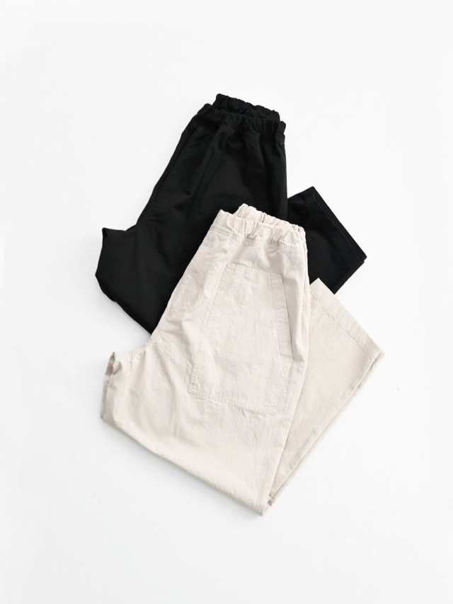 LOLO LIKE (ロロライク)　綿麻ツイル ペグトップイージーパンツ