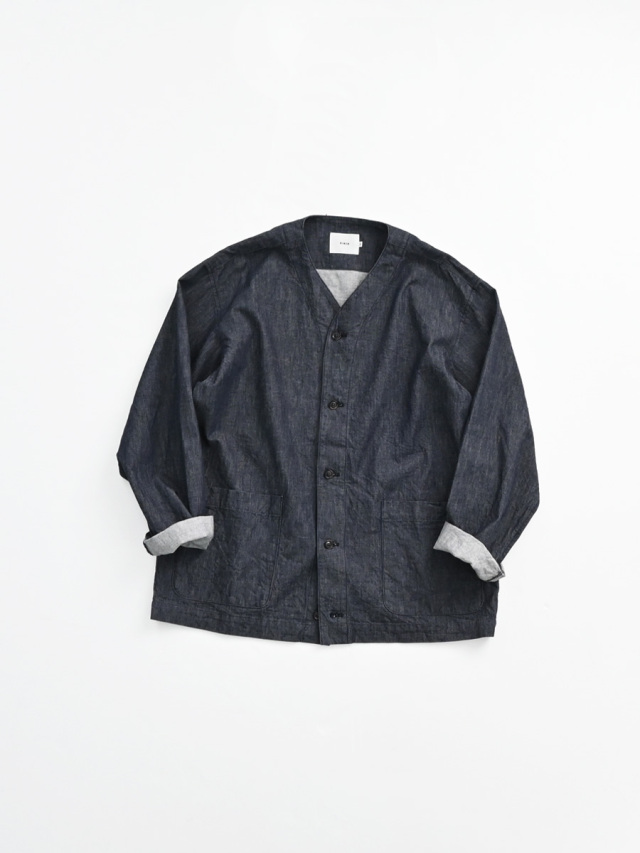 RINEN (リネン)　6オンス ノットインディゴデニム ノーカラージャケット