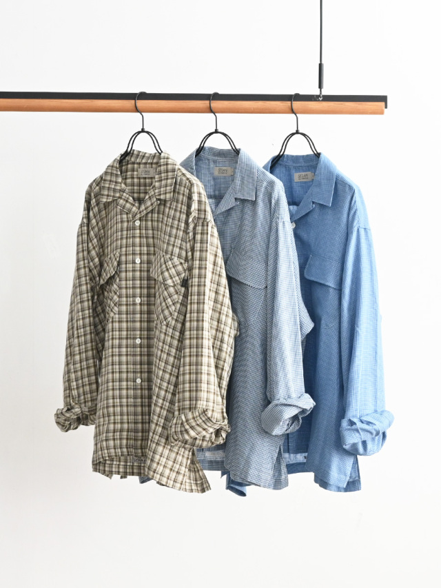 SEDAN ALL-PURPOSE (セダンオールパーパス)　Double Gauze Plaid Open Collar Shirt