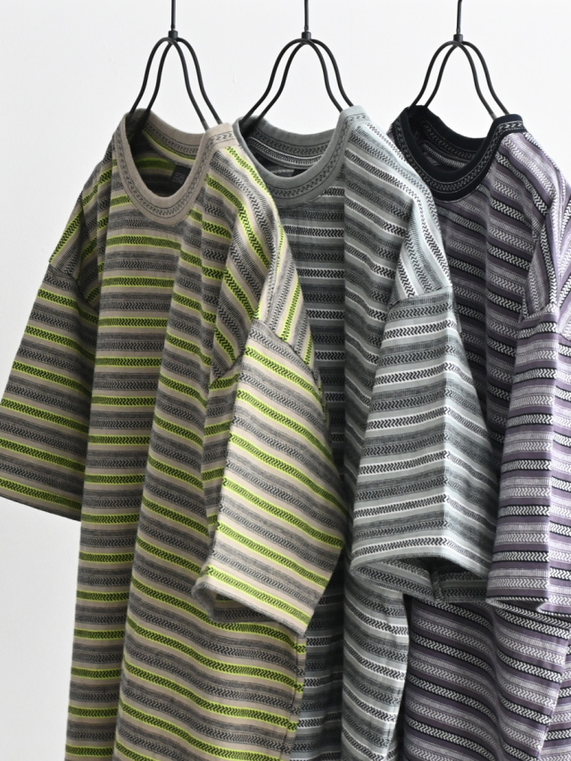 SEDAN ALL-PURPOSE (セダンオールパーパス) Jacquard Striped S/S Tee