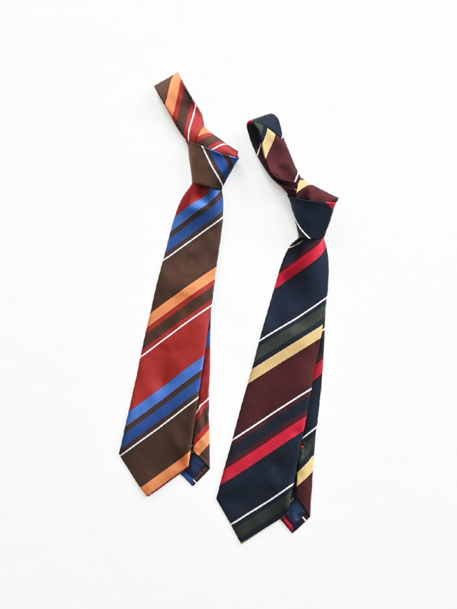 lacquer&c (ラクア&シー)　イングリッシュレジメンタルストライプ 3-フォールドタイ  -ナイモノねだり