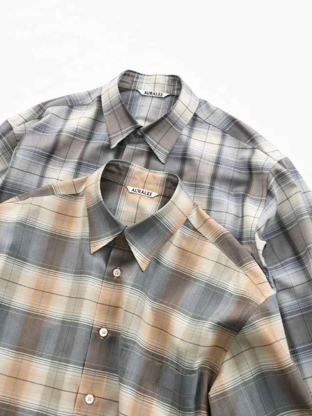 AURALEE (オーラリー) SUPER LIGHT WOOL CHECK SHIRT