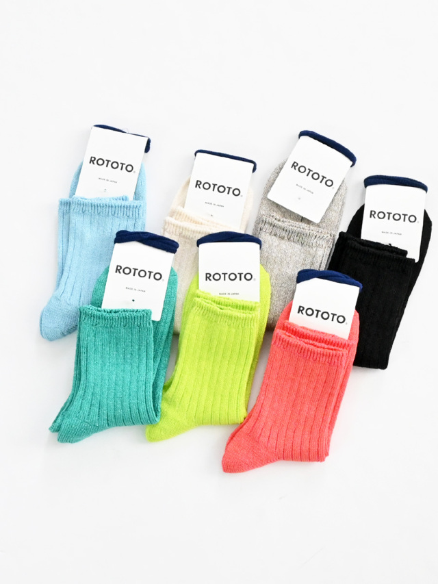 ROTOTO (ロトト)　LINEN COTTON RIBBED ANKLE SOCKS
