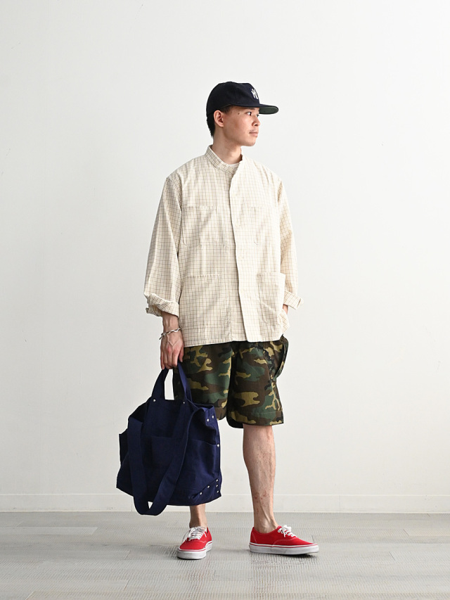 YAECA (ヤエカ)　Button Shirt - Band Collar (11052102)
