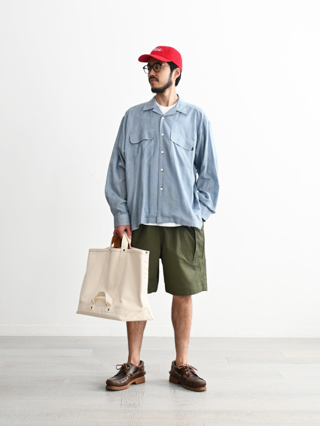 SEDAN ALL-PURPOSE (セダンオールパーパス)　Double Gauze Plaid Open Collar Shirt