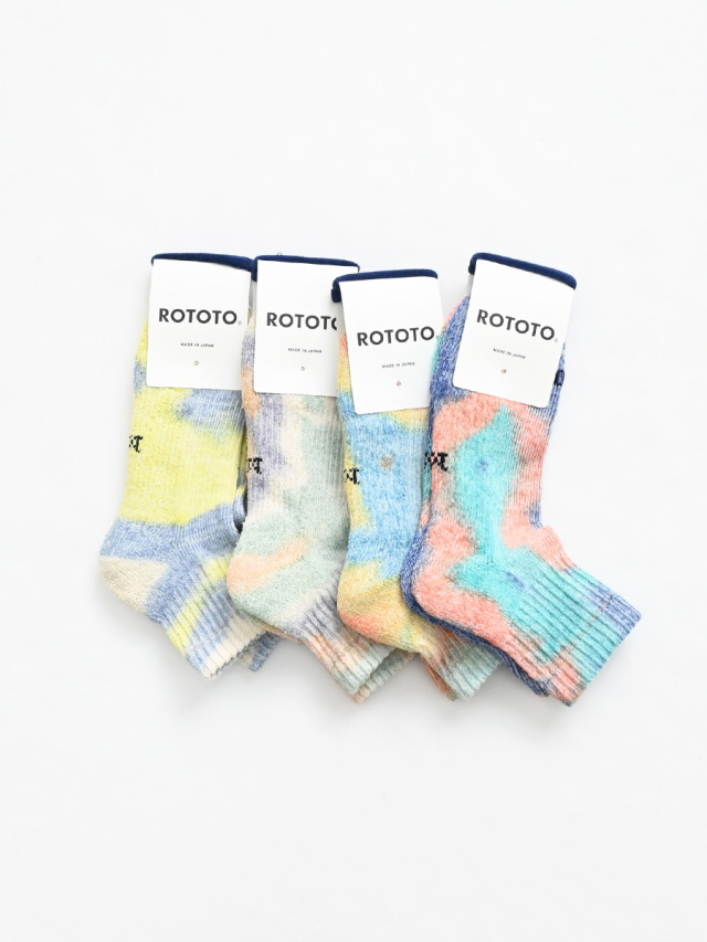 ROTOTO (ロトト)　HEMP/ORGANIC COTTON PILE ANKLE SOCKS”TIE DYE”