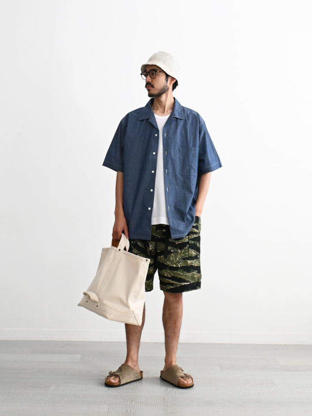 【30%OFF】A VONTADE (アボンタージ)　Open Collar Shirts SS -Cotton/Linen Hard Twist Weaher - VTD-0383-SH