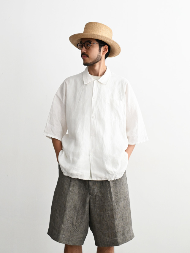 aulico (アウリコ) SHORT SLEEVE SHIRT / WHITE