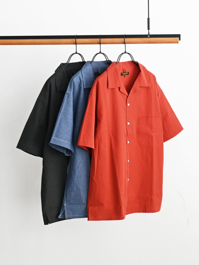 A VONTADE (アボンタージ)　Open Collar Shirts SS -Cotton/Linen Hard Twist Weaher - VTD-0383-SH