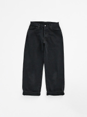 HATSKI (ハツキ)　DENIM03 Wide Tapered Denim -Fead Black-