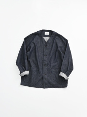 【20％OFF】RINEN (リネン)　6オンス ノットインディゴデニム ノーカラージャケット