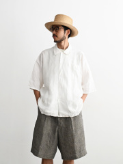 aulico (アウリコ)　SHORT SLEEVE SHIRT / WHITE