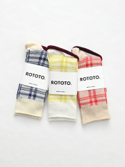 【30%OFF】ROTOTO (ロトト)　フレンチ ティータオル パターンソックス【30%OFF】