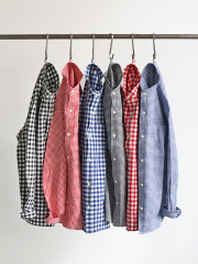 【30%OFF】maillot (マイヨ)　Sunset Gingham New Stand Collar Shirts (サンセット ギンガム New スタンドカラー) MAS-N004