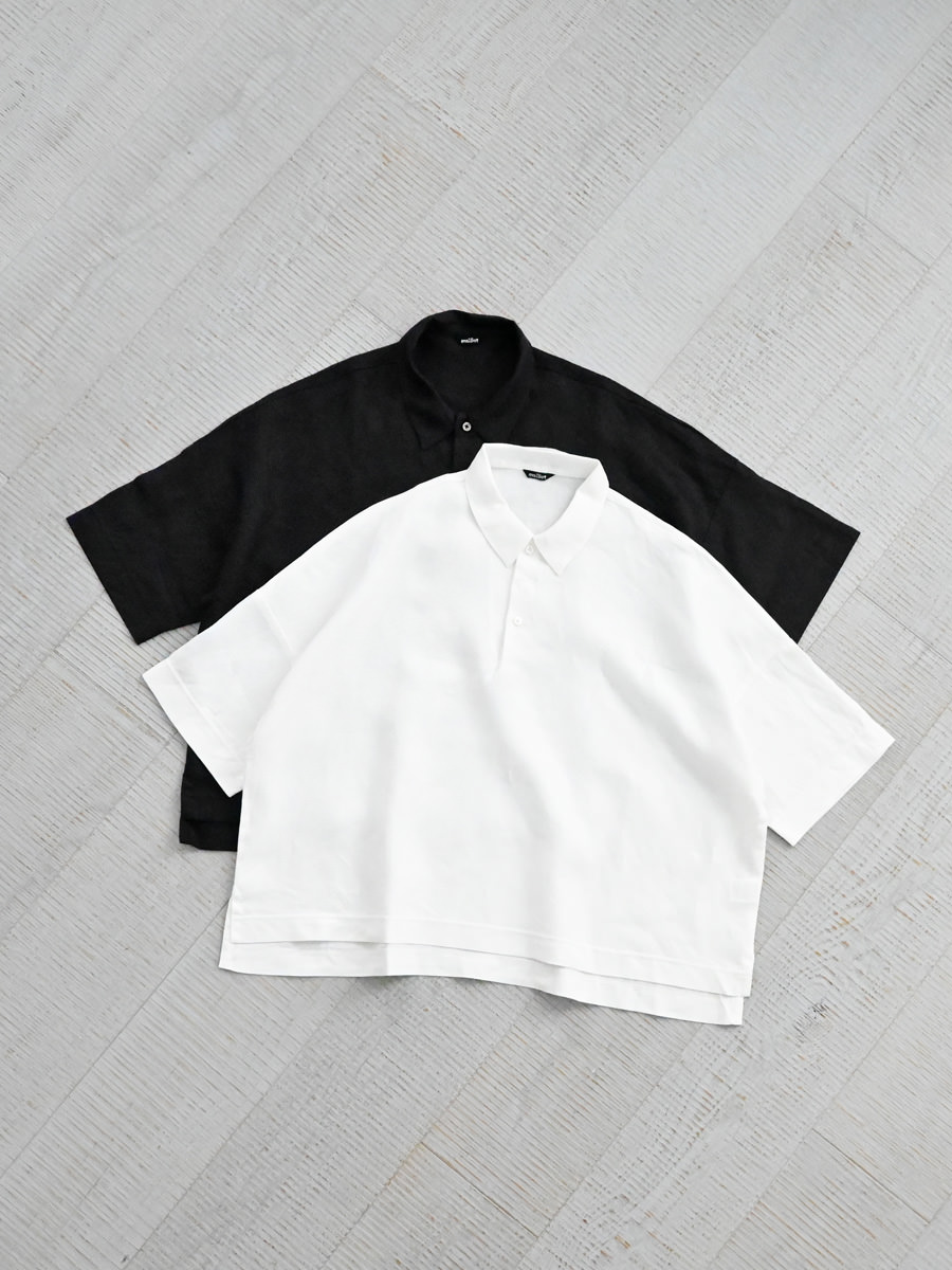 マイヨマチュア リネンビックポロシャツ maillot (マイヨ) Linen Big Polo Shirt-Tee (リネン