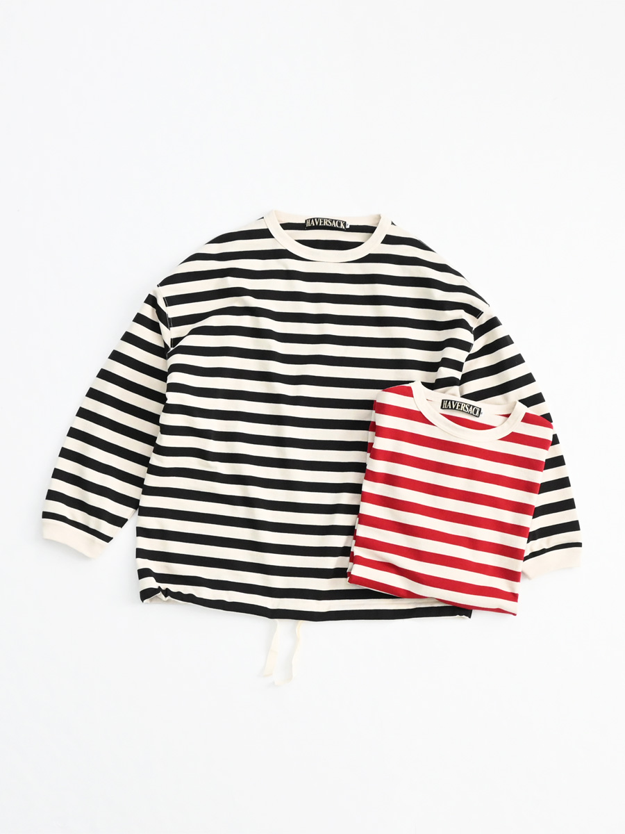 HAVERSACK(ハバーサック) 度詰天竺ボーダー クルーネックロングTシャツ