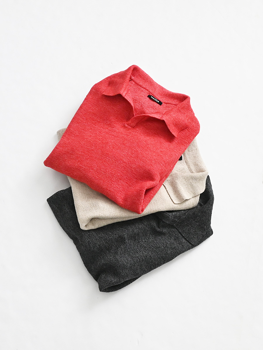 maillot (マイヨ)　Skipper Knit Polo (スキッパーニットポロ) MAK-26180 -ナイモノねだり