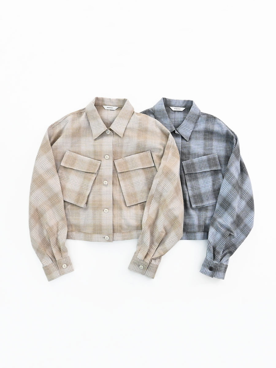 PHEENY(フィーニー)　Nep Yarn Check Utility Shirt