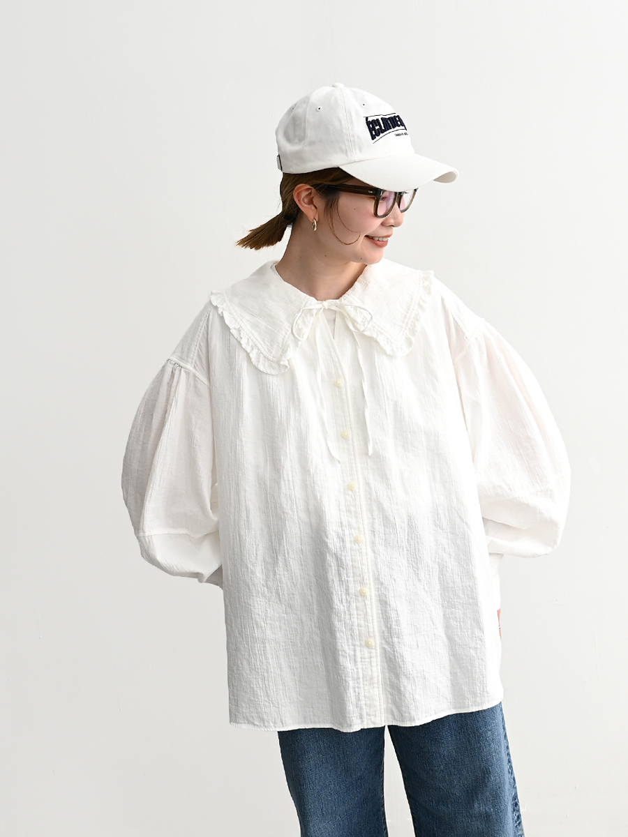 Shinzone(シンゾーン) COTTON GAUZE BLOUSE - WHITE