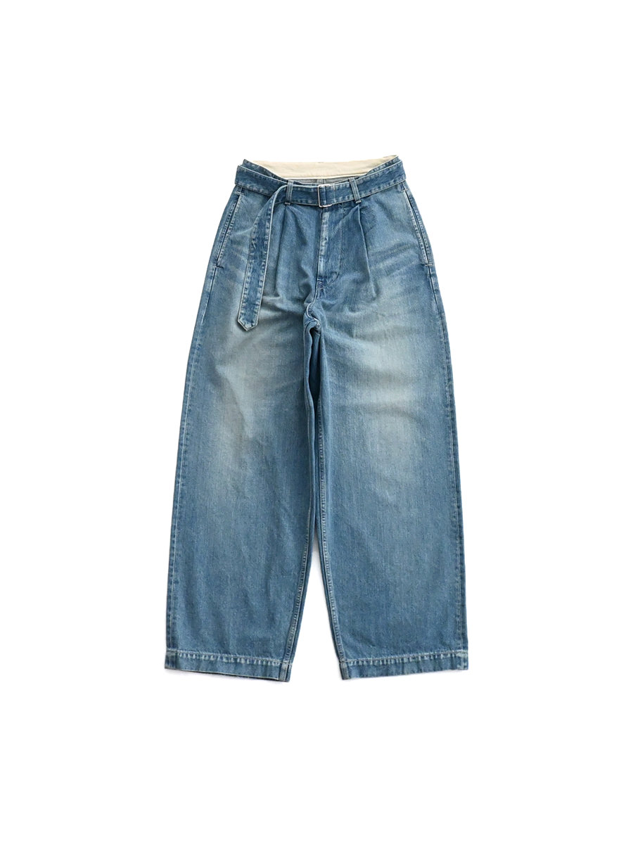 Graphpaper(グラフペーパー) Selvage Denim Belted Pants -INDIGO LIGHT FADE-